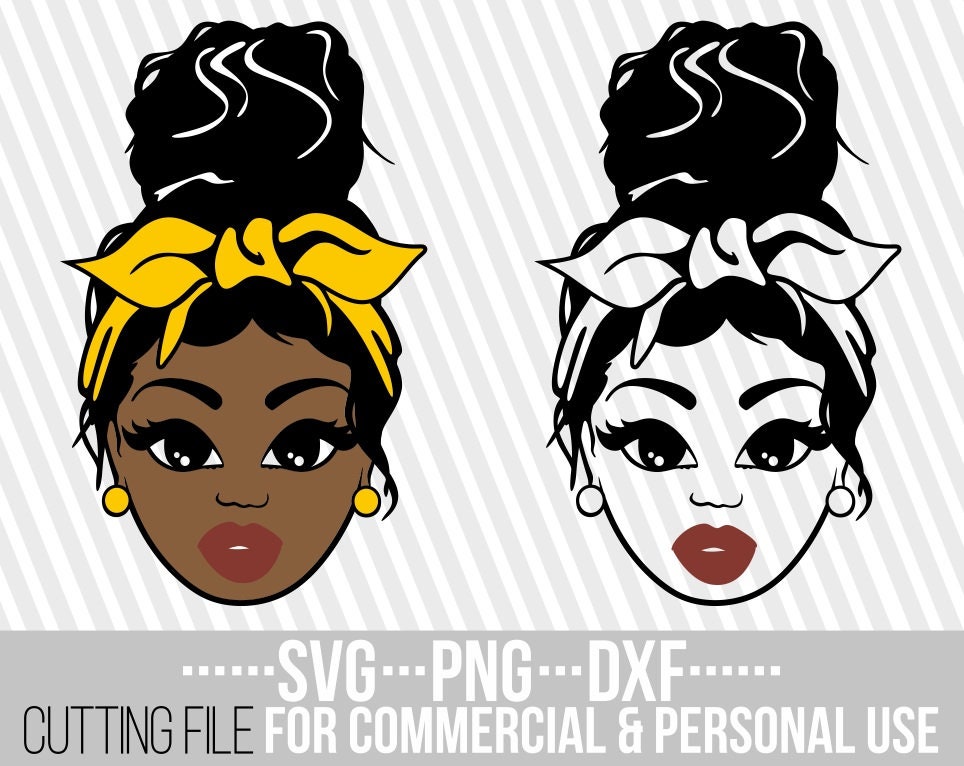 Download Black Woman In Hair Bow Svg Afro Svg Black Girl Magic Melanin Svg Messy Bun Svg Vector File For Cricut Silhouette Instant Download