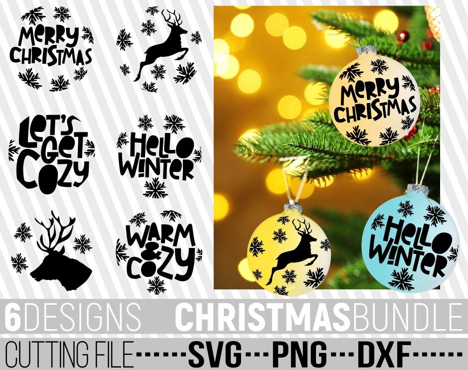 Download Christmas Bundle Svg Merry Christmas Svg Christmas Ornament Svg Reindeer Cuttable Files File For Cricut Silhouette Instant Download