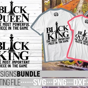 Black King svg, Black Queen svg, Chess Game, Afroamericano, Black Girl Magic, Cut Files, File for Cricut, Silhouette, Instant download
