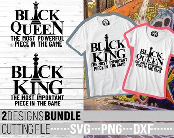 Black King svg, Black Queen svg, Chess Game, African American, Black Girl Magic, Cut Files, File for Cricut, Silhouette, Instant download