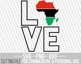 Love Africa svg、Black Girl Magic、Africa dxf、Afro woman svg、Roots、Home、Maps svg、Cricut 用ファイル、ベクター、シルエット、即時ダウンロード