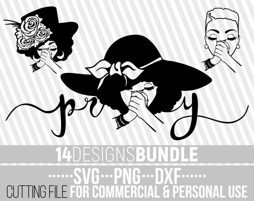 14x Praying Black Woman Bundle Svg Afro Woman Svg Church Svg Praying Hands Svg File For Cricut Silhouette Instant Download Cuttable