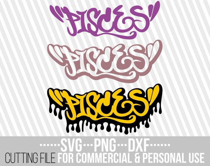 Download 3x Pisces Graffiti Svg Zodiac Sign Svg Horoscope Astrology Svg Afro Woman Svg Black Girl Magic File For Cricut Vector Silhouette