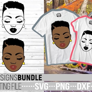 Beauty Black Woman svg, Short Hair svg, Hairstyle svg, Melanin Girl, File for Cricut, Vector, Silhouette, Instant download,Cuttable, Print