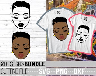 Beauty Black Woman svg, Short Hair svg, Hairstyle svg, Melanin Girl, File for Cricut, Vector, Silhouette, Instant download,Cuttable, Print