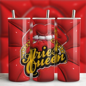 Signe du zodiaque 3D gonflé Puff Tumbler Wrap PNG Designs Bundle, Red Lips Tumbler, 3D Zodiac Bubble Wrap 20oz Sublimation Tumbler Designs