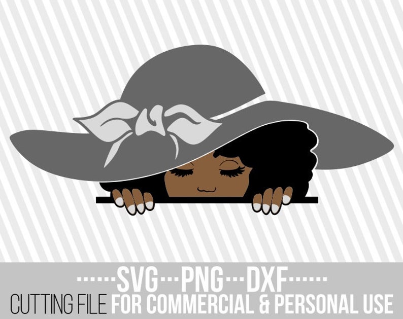 Download Peeking Afro Girl with hat svg Natural hair svg Melanin | Etsy