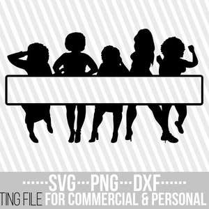 5 sexy zwarte vrouw groep svg, Afro Girl SVG, American Woman, melanine svg, Black Queen svg, bruid, T-shirt, bestand voor Cricut, Instant Download