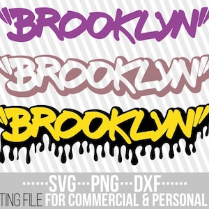 3x Brooklyn graffiti bundle svg, Home svg, New York, State svg, NY state svg, Carte, Silhouettes, Fichier pour Cricut, Imprimable, Téléchargement instantané