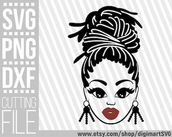 Black Woman svg, Dreadlocks svg, Afro svg, Black History Month, Ethnic Woman svg, Melanin, File for Cricut, Silhouette, Instant download