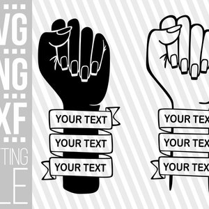 Faust mit Deinem Text svg, Hand svg, Power svg, Bump svg, Melanin svg, Black Woman svg, Nägel, Datei für Cricut, Silhouette, Sofortiger Download