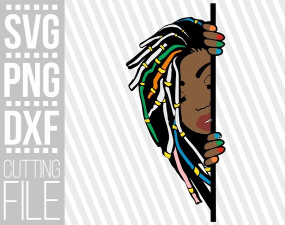 Download Peeking Girl With Dreadlocks Svg Natural Hair Black Queen Etsy