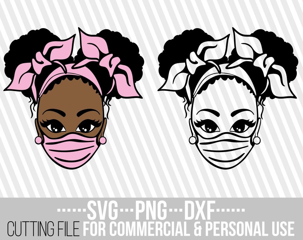 Download Black Woman In Mask Svg Afro Svg Black Girl Magic Svg Melanin Svg Afro Puffs Svg Vector File For Cricut Silhouette Instant Download