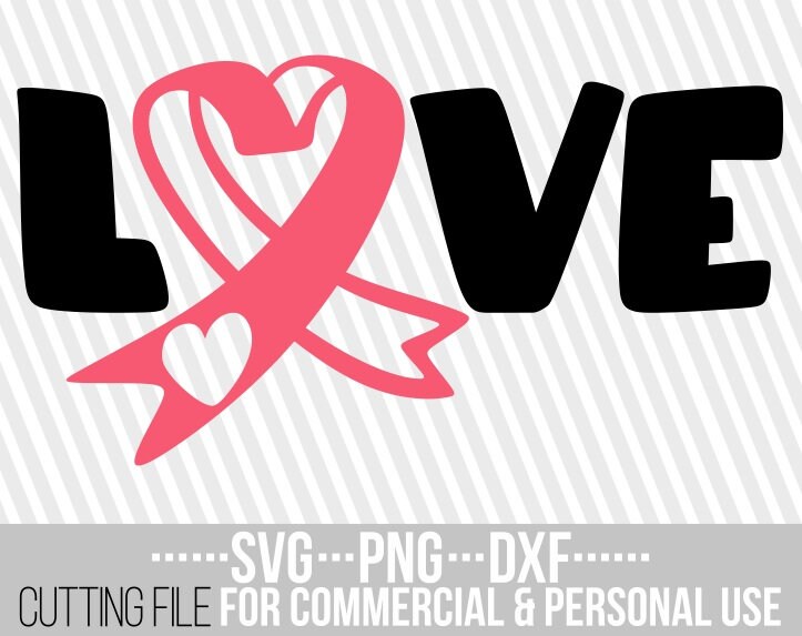 Download Love Svg Breast Cancer Pink Ribbon Svg Awareness Ribbon Svg Women T Shirt Mug Cut Files File For Cricut Silhouette Instant Download