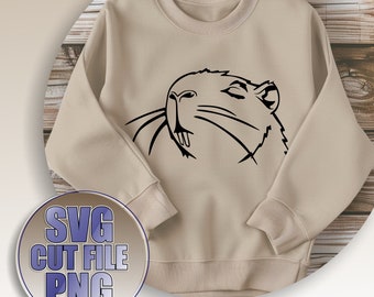 Cute Capybara SVG, Funny Animal SVG, Animal Vector, Cut File Cricut, Baby Animal SVG, Sublimation Png, Kawaii svg, Capybara Lover Svg