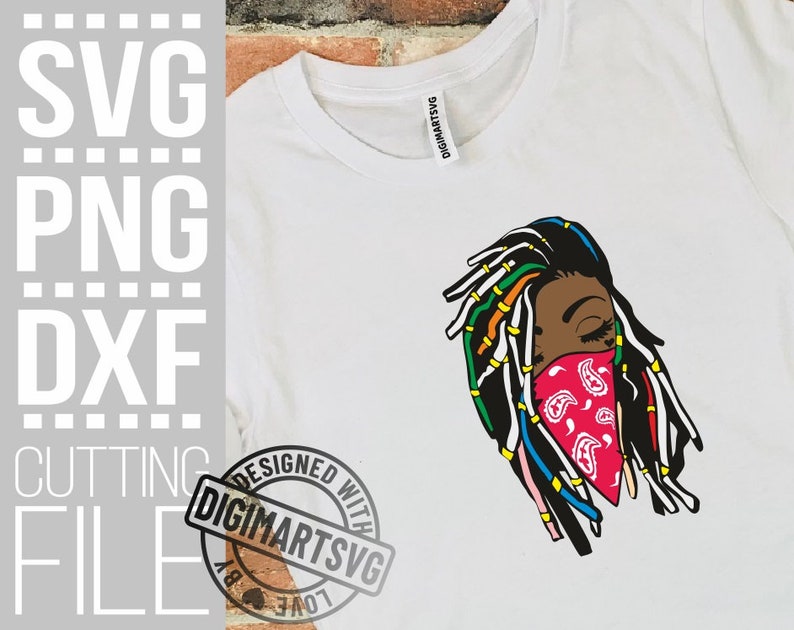 Download Black Woman with dreadlocks svg Melanin poppin Bandana svg ...