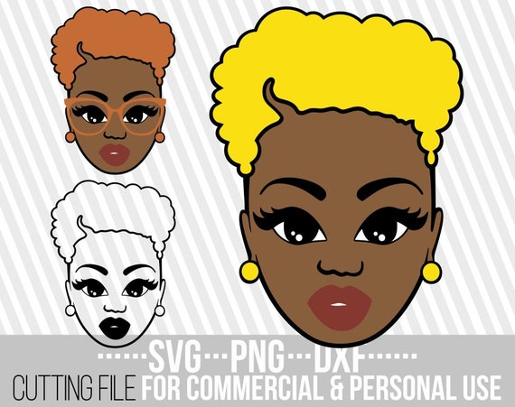 Download Black Woman With Short Hair Svg Natural Hair Svg Glasses Etsy