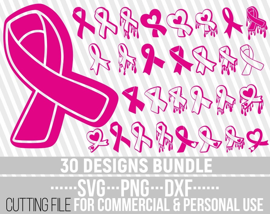 Cut Files Breast cancer,Pink ribbon svg Instant download Survive svg Heart svg Flowers svg File for Cricut,Silhouette Pink svg