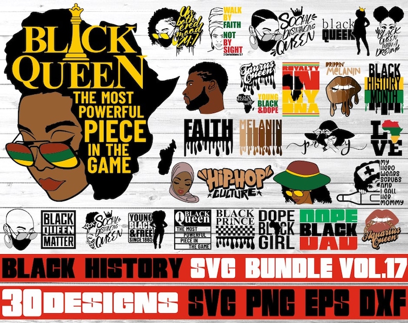 African American Melanin File for Cricut Silhouette Black King svg Instant download 30x Black History Month Bundle svg Afro Woman svg