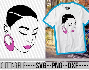 黒人女性svg、アフロsvg、黒人少女マジック、アフリカ系アメリカ人、メラニン、Cricut用ファイル、ベクター、シルエット、即時ダウンロード、カット可能