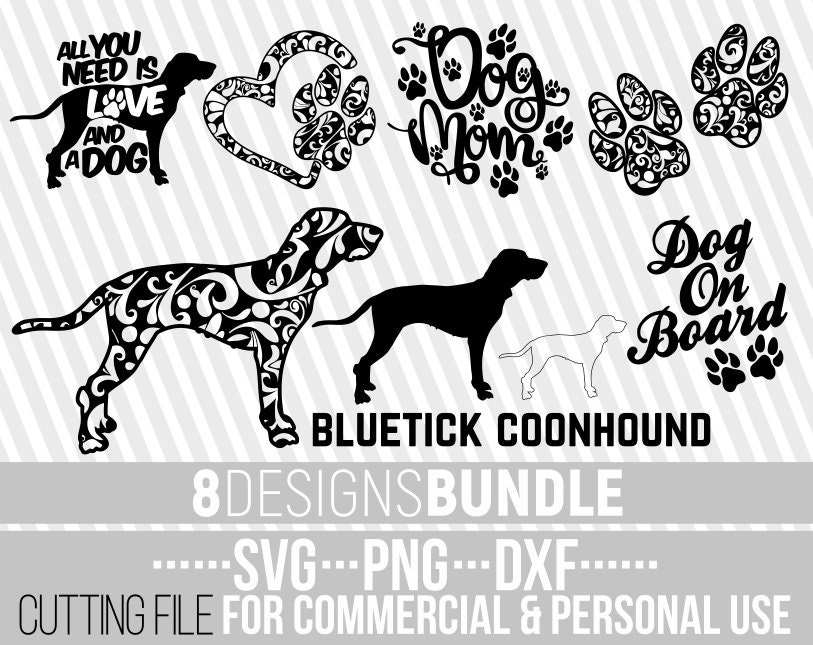Download 8x Bluetick Coonhound Mandala Bundle Svg Dog Bundle Svg Dog Shapes Mandala Dog Cuttable File Silhouettes Bundle Cricut File Vector