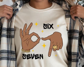 Six Seven Hand Sign PNG | Afro Hands Gesture Art | Melanin 67 Trend Design | 300 DPI Sublimation Download