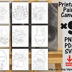 9x Weihnachten Bundle, Malseite, Weihnachtsmann, Malseiten, Afro, Weihnachten svg, Erwachsene Malseite, Paint & Sip
