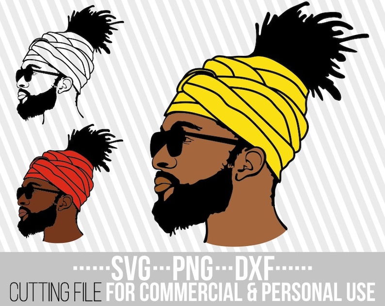 Black man with dreadlocks svg Afro man Beard Man svg | Etsy