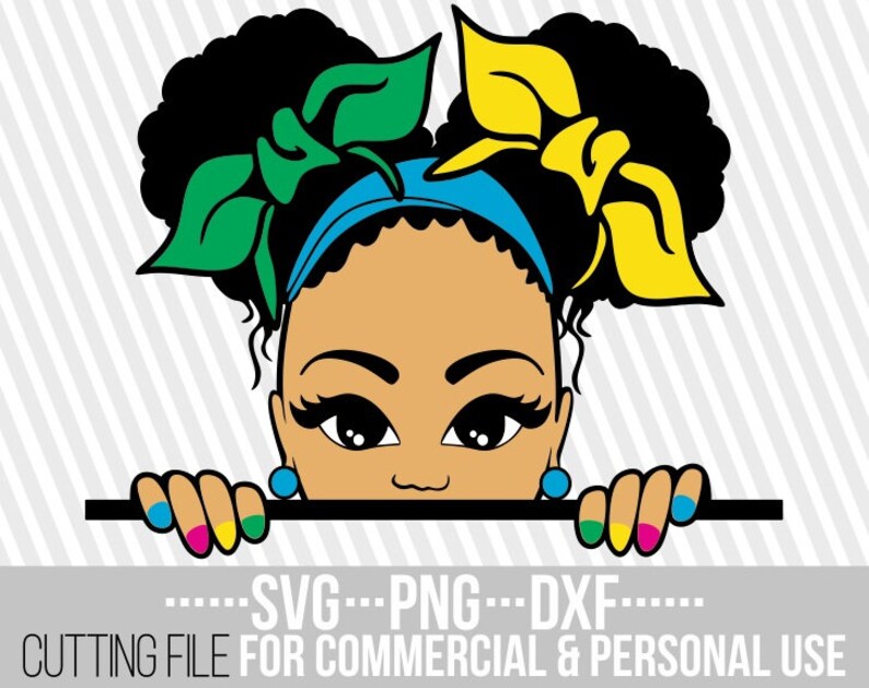 Download Instant Download Silhouette Pretty Girl With Hair Bow Svg File For Cricut Natural Hair Svg Latin Svg Baby Girl Baby Shower Nails Clip Art Art Collectibles