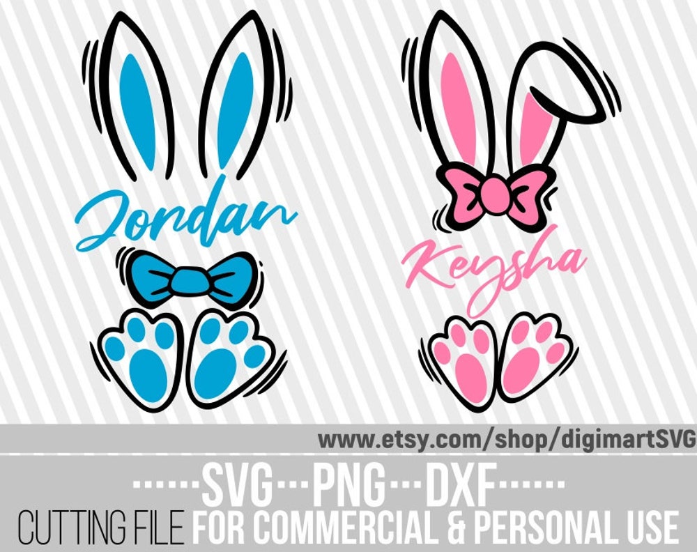 Bunny Svg, Easter Svg, Bunny Name Svg, Bunny Ears Svg, Monogram Svg, Bunny Rabbit Svg, Custom Easter Svg, File For Cricut, Instant Download Epicstees