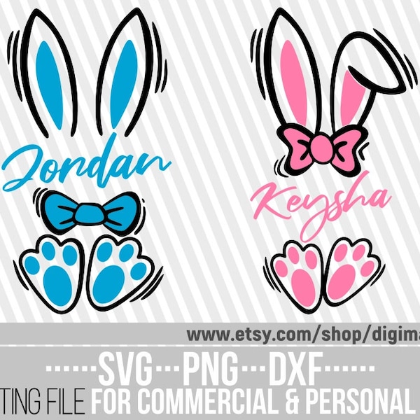 Bunny svg, Easter svg, Bunny Name svg, Bunny Ears svg, Monogram svg, Bunny Rabbit svg, Custom Easter svg, File for Cricut, Instant download