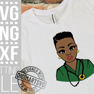 Doctor With Short Hair Svg Black Woman Svg Nurse Life Svg - Etsy