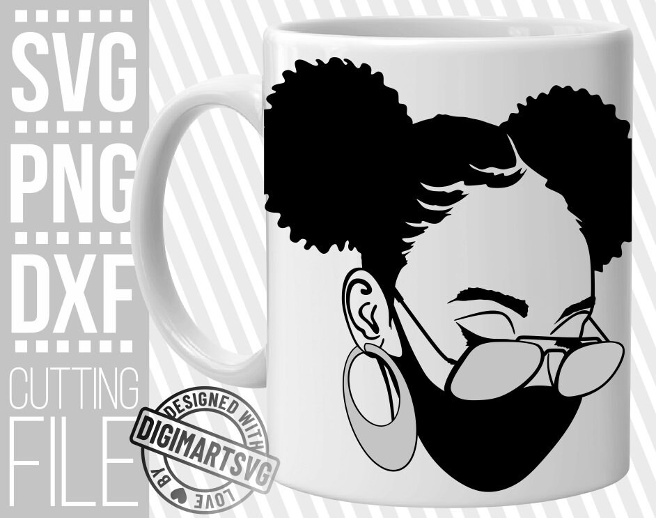Download Afro Woman In Glasses Svg Mask Svg Afro Puffs Svg Black Girl Magic Svg File For Cricut Vector Silhouette Instant Download Cuttable