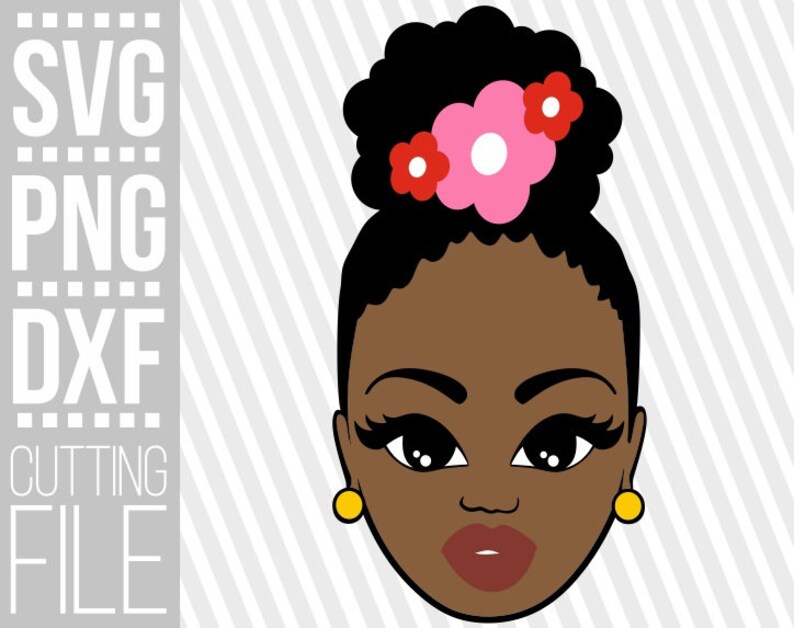 Download Amazing Black Girl with hair bun svg Melanin girl svg Afro | Etsy