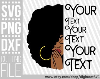 Betende Frau Gesicht, Religiösität, Melanin, Afro, Gebet, halbes Gesicht, Glaube, Cricut Datei, Sofort-Download