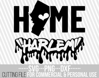 2x Harlem bundle svg, Home svg, New York, State svg, NY state svg, Graffiti, Map, Silhouettes, File for Cricut, Printable, Instant download