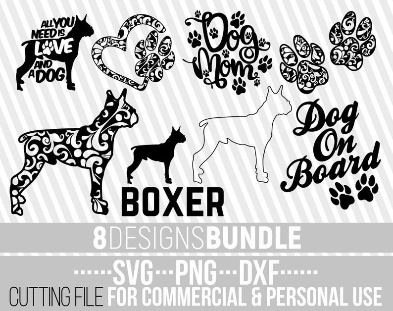Download 8x Boxer Mandala Bundle svg dog bundle svg dog shapes | Etsy