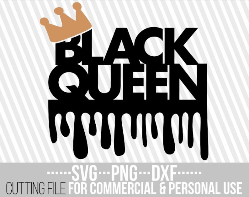 Black Queen svg Dripping words CrownAfro woman Melanin | Etsy