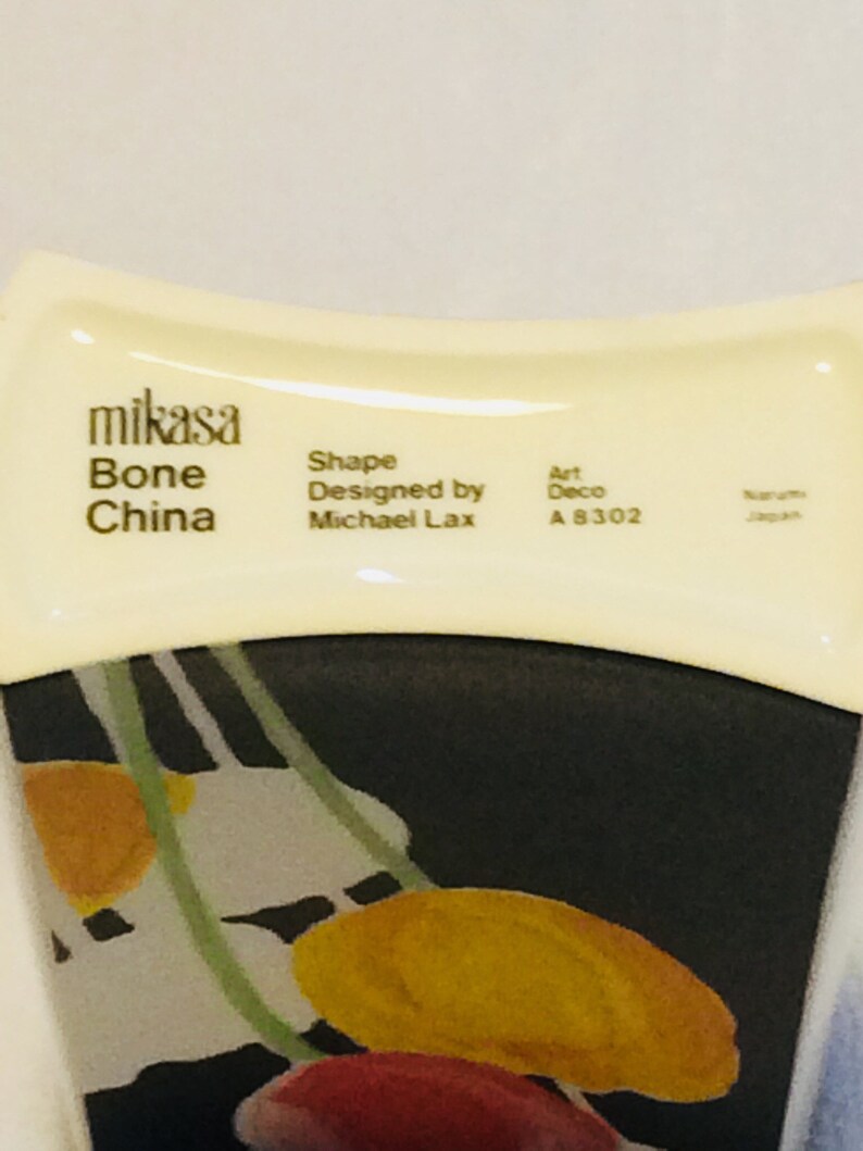 Mikasa Bone China*Two-Sided Concave Floral Design*Michael Lax 6 Art Deco Vase*Made in Japan