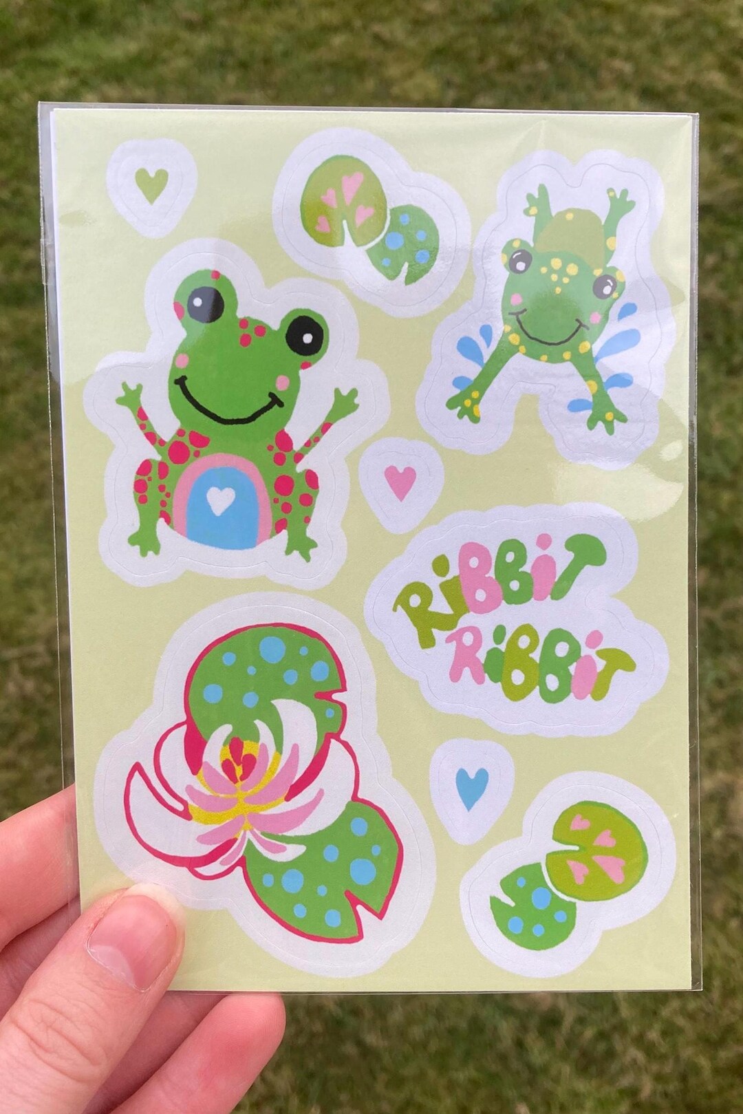Green Cute Fun Cartoon Frog Children’s Sticker Decal Sheet, A6 Size ...