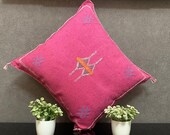 solid pink cactus silk moroccan pillow moroccan pillow cover moroccan kilim pillow moroccan sabra cover pillow morocco cactus silk pillow