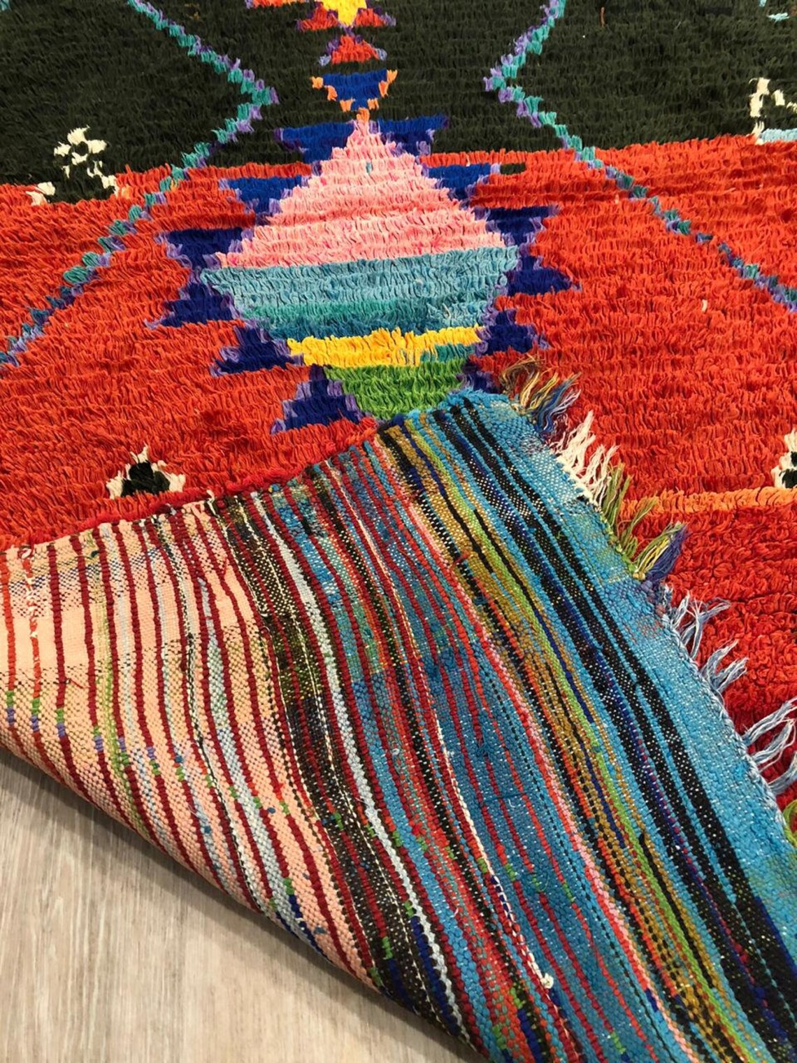 Moroccan rug berber Morrocan Rug Colorful Rug Vintage Rug boho Etsy
