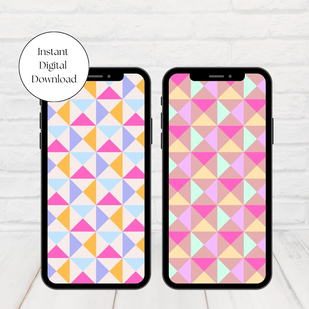 Geometric iPhone Wallpaper: Abstract Pink Pastel Shapes (digital