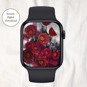 Floral Apple Watch Wallpaper | Aesthetic Smart Watch Face, Moody Dark Flower Wallpaper, Trendy Apple Watch Home Screen, Digital Lock Screen