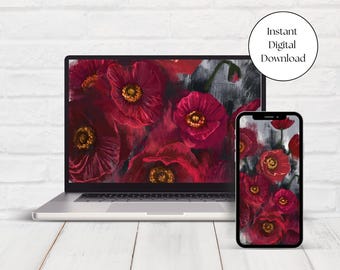 Dark Floral Phone & Computer Wallpaper Set (Digital Download)