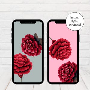 Descarga digital instantánea / Fondo de pantalla estético floral para iPhone, pantalla de bloqueo de teléfono rosa pastel, fondo de pantalla de amor romántico, fondo de pantalla de humor