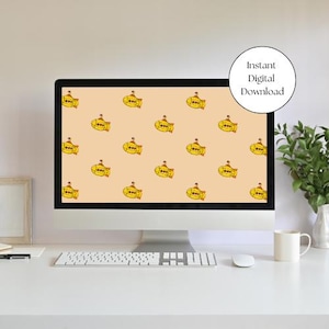 Gul ubåt iPad-bakgrund: Pastellfärgad havslåsskärm (digital nedladdning)
