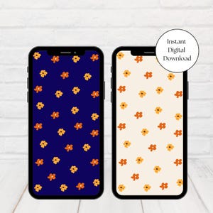Aesthetic iPhone Wallpaper, Flower Phone Lock Screen, Retro Floral Wallpaper, Trendy Phone Background, Neutral Flower Phone Home Screen