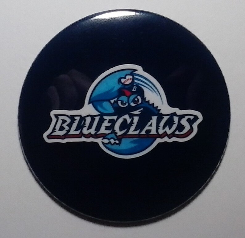 American Button Machine protected by mylar 3 716 round 2011 licensed team decals LAKEWOOD BLUECLAWS Refrigerator Magnet