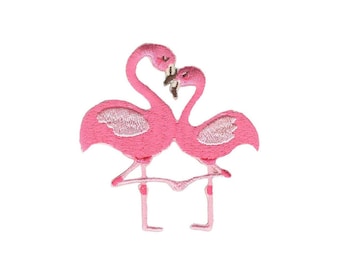 Qatar 3.5/" Iron//Sew On Decorative Patch Two Flamingos Doha